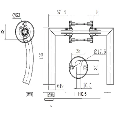 DutchLine - Arc Deurkruk - RVS - 2