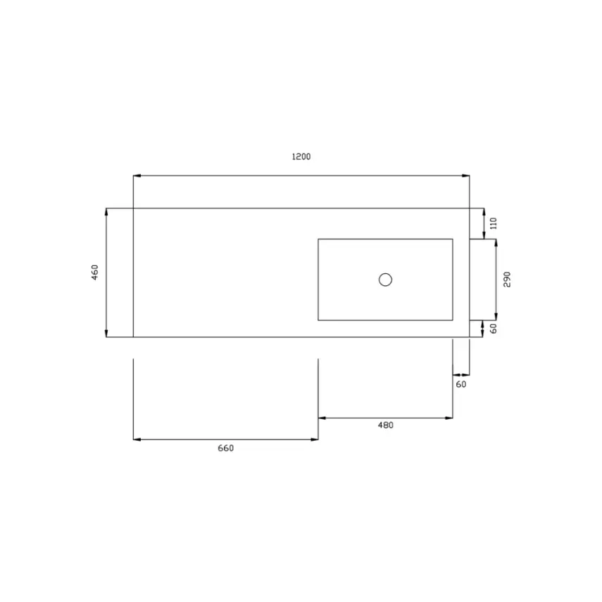 DutchLine - Atlanta 120 Rechts - Mat Wit - 0 Kraangaten - 2