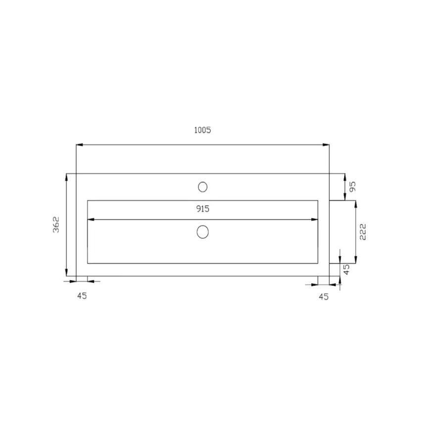 DutchLine - Atlanta Ondiep 100 - Glans Wit - 1 Kraangat - 2