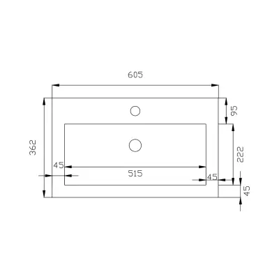 DutchLine - Atlanta ondiep 60 - Glans Wit - 1 Kraangat - 2