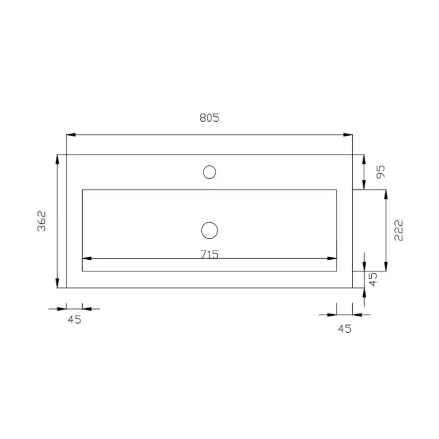 DutchLine - Atlanta Ondiep 80 - Glans Wit - 1 Kraangat - 2