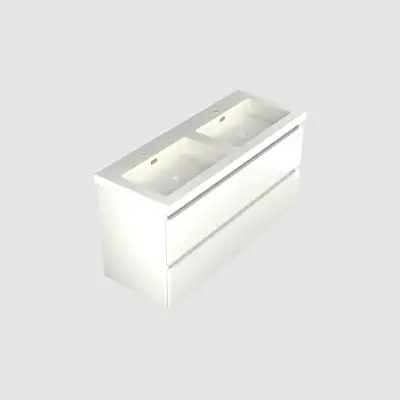 Dutchline Badmeubel Onderkast - Glans Wit - 120x46cm - 4 Lades - 2 Uitsparingen - 1