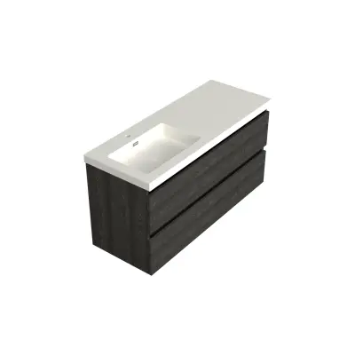 Dutchline Badmeubel Onderkast Links - Lumiere - 120x46cm - 2 Lades - 1 Uitsparing - 1