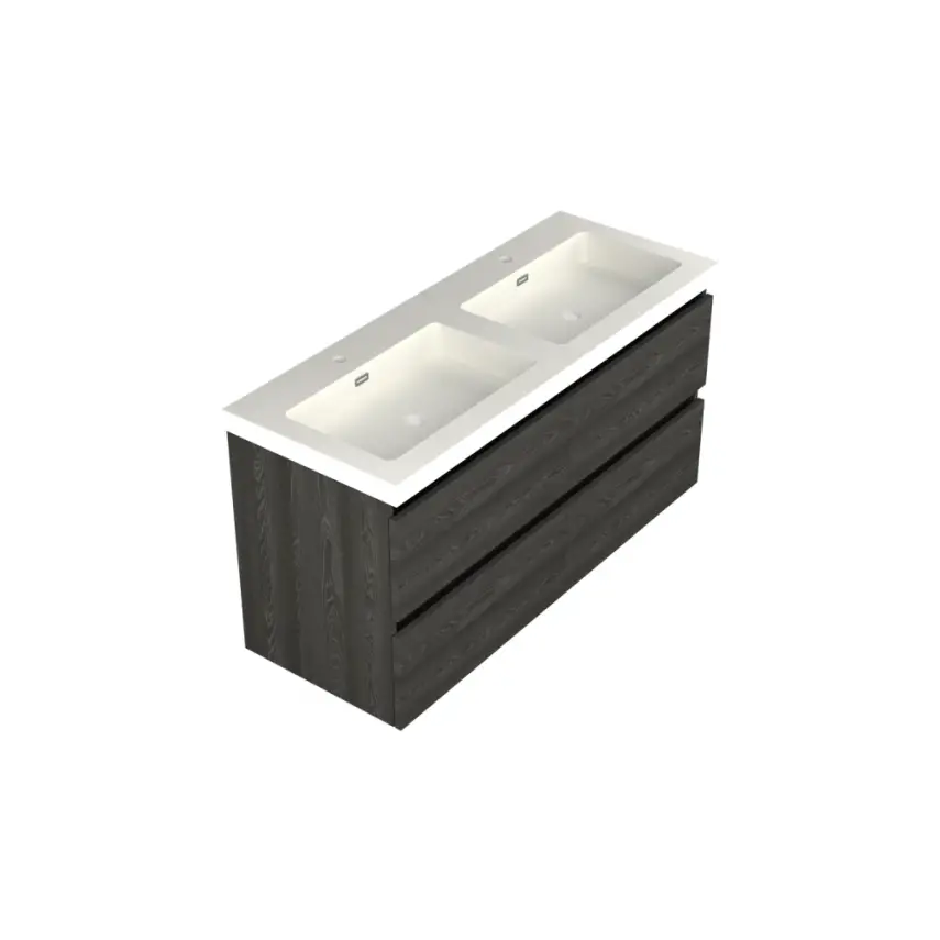 Dutchline Badmeubel Onderkast - Lumiere - 120x46cm - 4 Lades - 2 Uitsparingen - 1