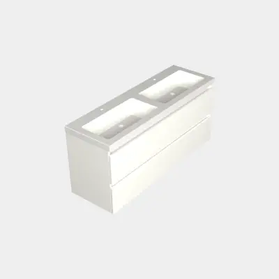 Dutchline Badmeubel Onderkast - Mat Wit - 140x46cm - 4 Lades - 2 Uitsparingen - 1