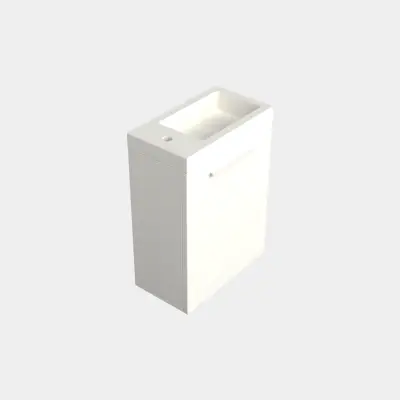 Dutchline Badmeubel Onderkast - Mat Wit - 36x18cm - 1 Deur (Links/Rechts) - 1