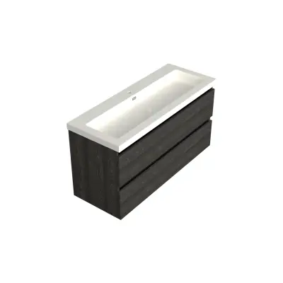 Dutchline Badmeubel Onderkast Midden - Lumiere - 120x46cm - 2 Lades - 1 Uitsparing - 1