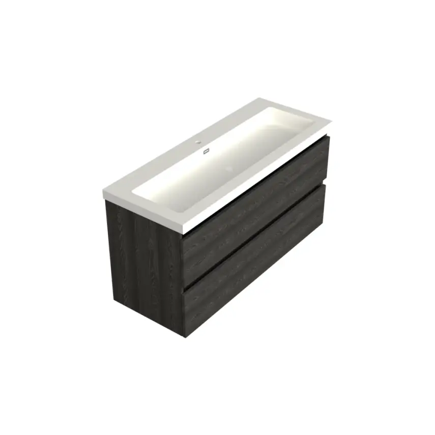 Dutchline Badmeubel Onderkast Midden - Lumiere - 120x46cm - 2 Lades - 1 Uitsparing - 1