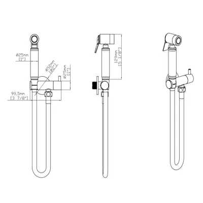 DutchLine - Bidet Knijp Handdoucheset - Geborsteld koper - 2