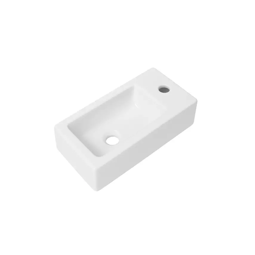 DutchLine - Crea Mini Fontein - Glans Wit - Kraangat Rechts - 1