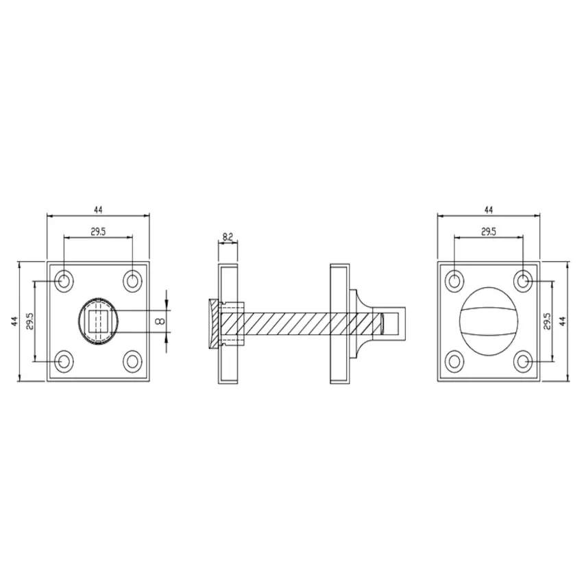 DutchLine - Deurkruk Vierkant - RVS - 2