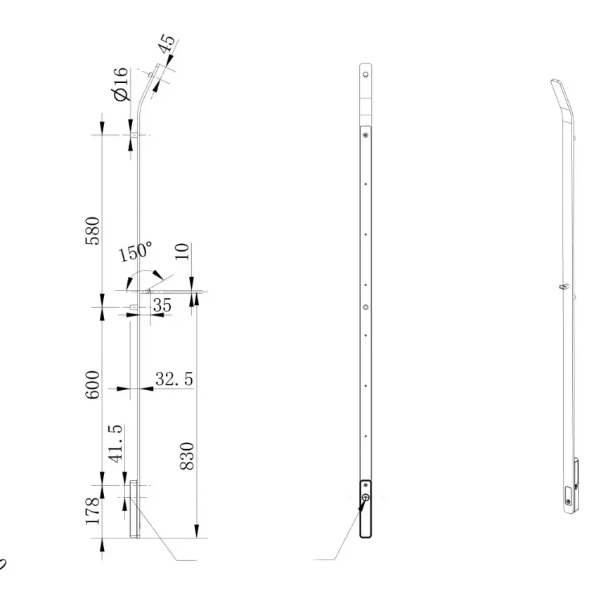 DutchLine DEV - Elektrische Handdoek Verwarmer - 29W - 1600*40*25mm - Chroom - 2
