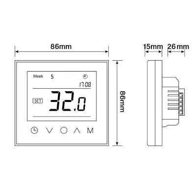 DutchLine - Digitale Wifi Klokthermostaat - Vloerverwarming - Zwart - 2
