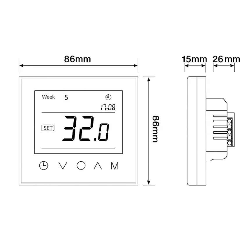 DutchLine - Digitale Wifi Klokthermostaat - Vloerverwarming - Zwart - 2