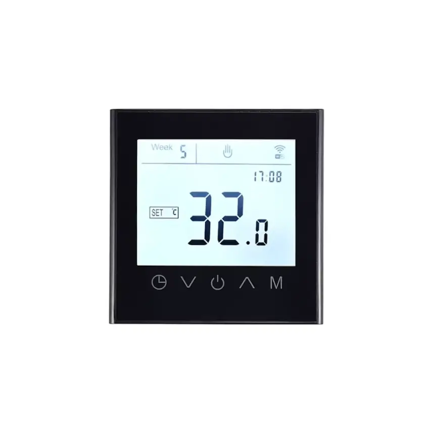 DutchLine - Digitale Wifi Klokthermostaat - Vloerverwarming - Zwart - 1