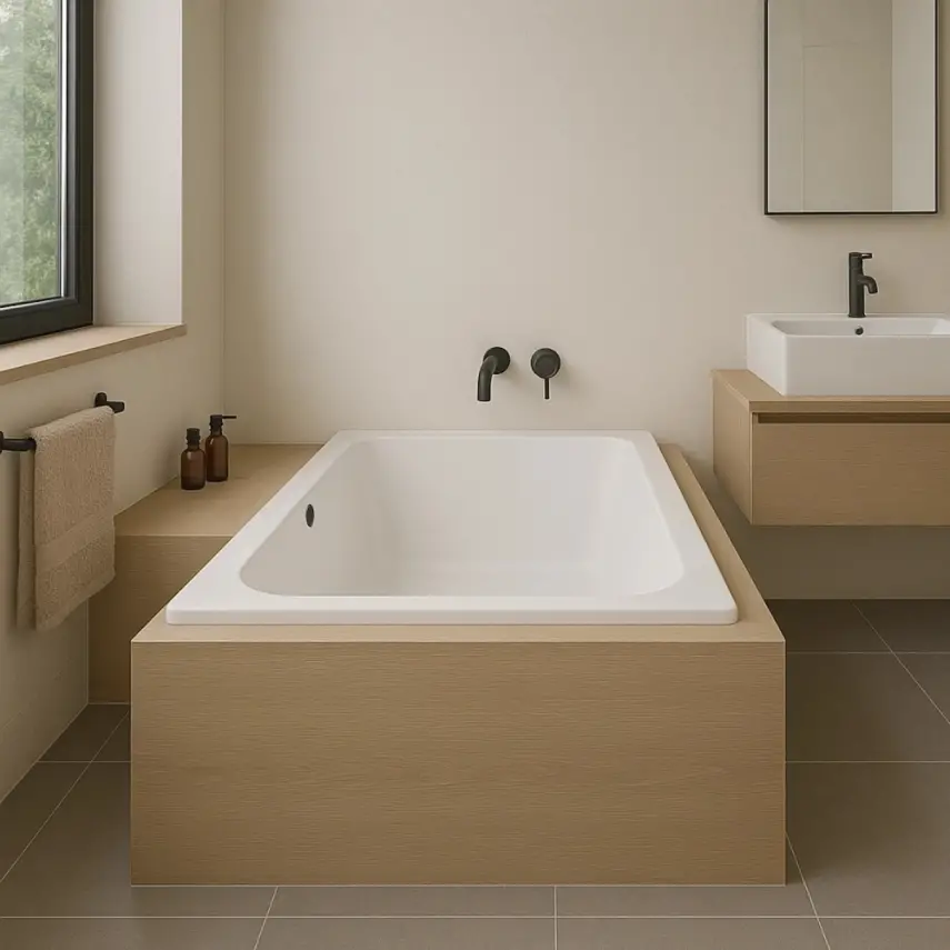 DutchLine - Drop RD - Inbouw Ligbad - Glans Wit - 1700x750x450 - 4