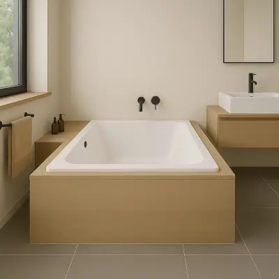 DutchLine - Drop RD - Inbouw Ligbad - Mat Wit - 1700x750x450 - 4