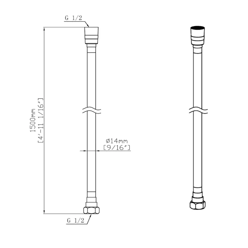 DutchLine - Flexibele Doucheslang 150cm - Geborsteld koper - 2
