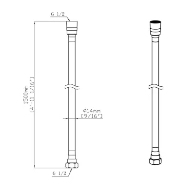 DutchLine - Flexibele Doucheslang 150cm - Geborsteld staal - 2