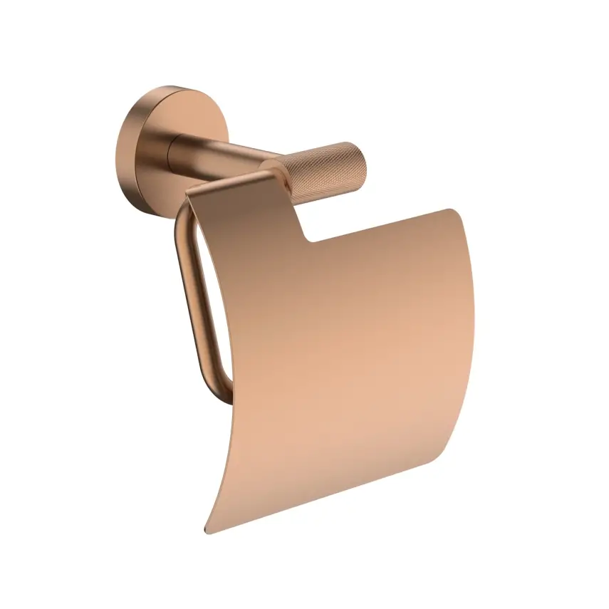 DutchLine - Grip Toilethouder Met Klep - Geborsteld koper - 1