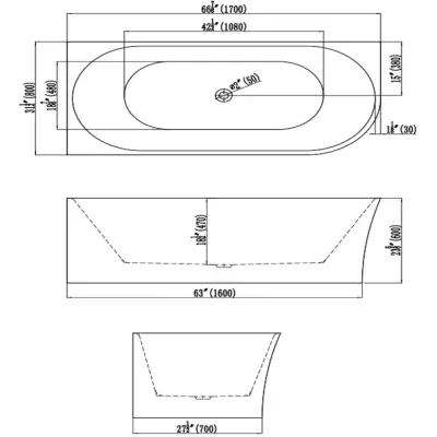 DutchLine - Half Vrijstaand Hoekbad Links - Mat Wit - 1700x800x600 - 2