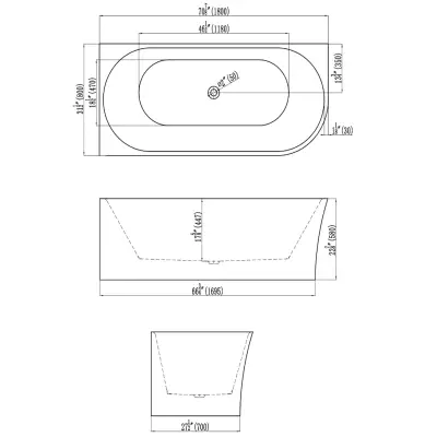 DutchLine - Half-Vrijstaand Hoekbad Links - Mat Wit - 1800x800x580 - 2