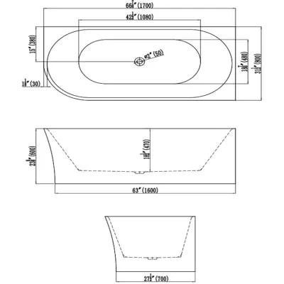 DutchLine Half-Vrijstaand Hoekbad Rechts - Glans Wit - 1700*800*600 - 2