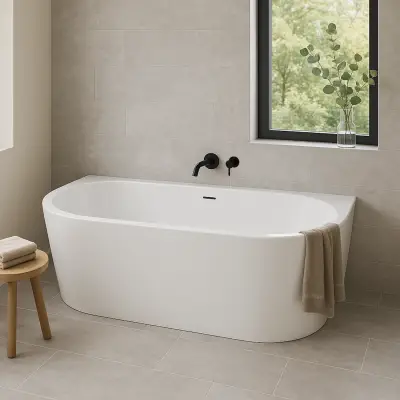 DutchLine Half-vrijstaand Ligbad - Glans Wit - 1800*800*580 - 1