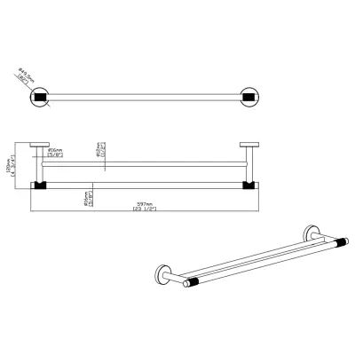 DutchLine - Handdoekrek Dubbel - Chroom - 2