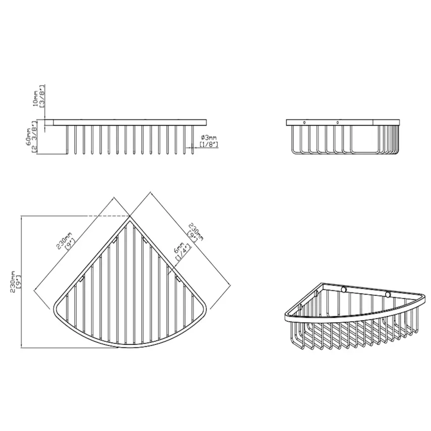 DutchLine Hoek Korf Fleshouder - Geborsteld koper - 2