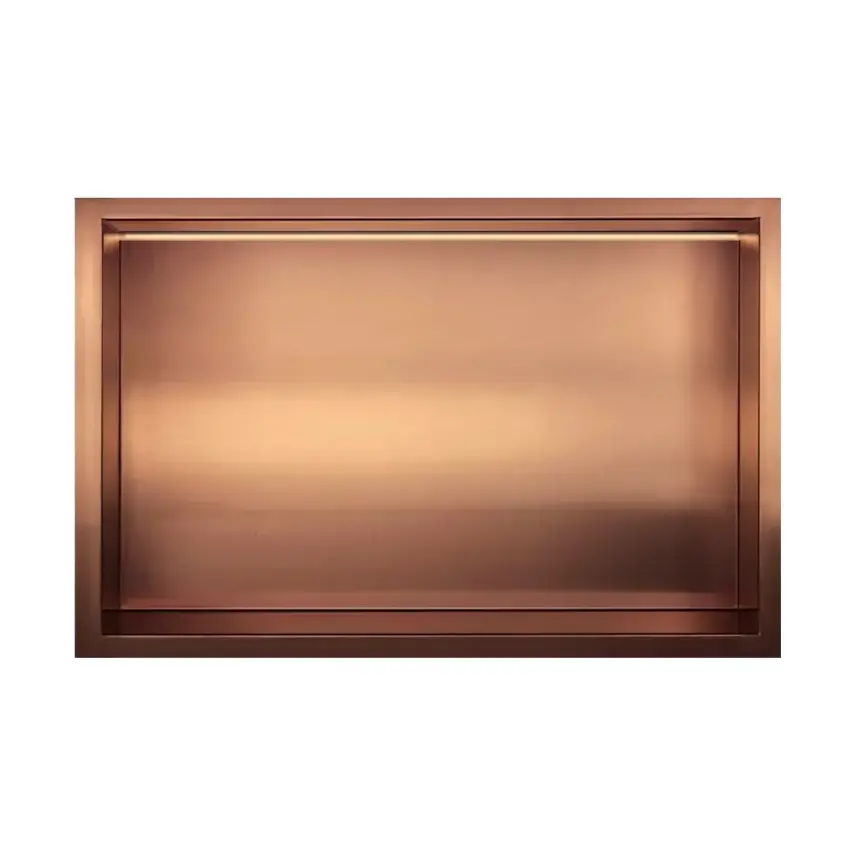 DutchLine - Inbouw Nis Met Ledstrip - 300x300 - Geborsteld koper - 1