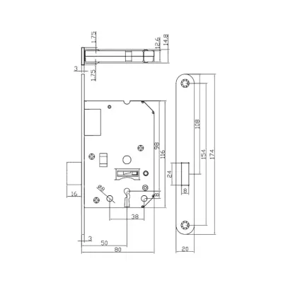DutchLine - Kastslot met Sleutel incl. Sluitplaat - Mat wit - 2