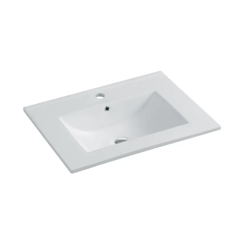 DutchLine - Keramische Wastafel ECO 60CM - Glans wit - 1 Kraangat - 1