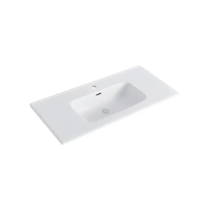 DutchLine - Keramische Wastafel OVI 100CM - Glans wit - 1 Kraangat - 1