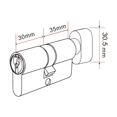 DutchLine - Knopcilinder 30x35 - RVS - 2