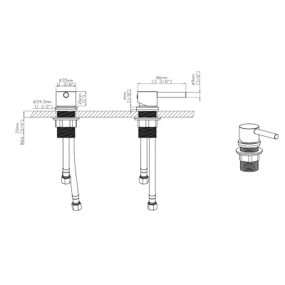 Dutchline - Losse Bidetkraan - Geborsteld messing - 2