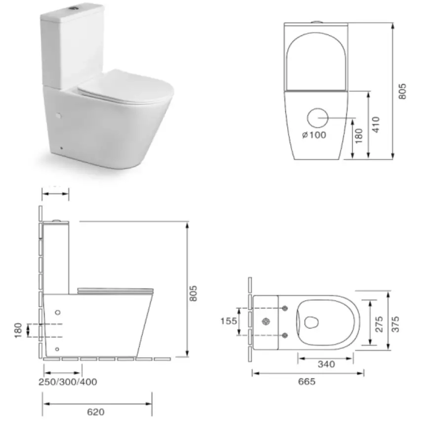 DutchLine - Lux Luccio Rimless (PK) Duoblok - Bidetkraan functie - 2