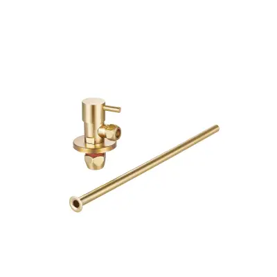 DutchLine - Luxe Fonteinkraan aansluitset (stopkraan) 1/2x3/8 - Geborsteld messing - 1