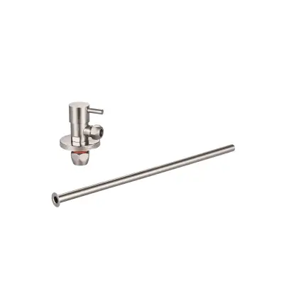 DutchLine - Luxe Fonteinkraan aansluitset (stopkraan) 1/2x3/8 - Geborsteld staal - 1