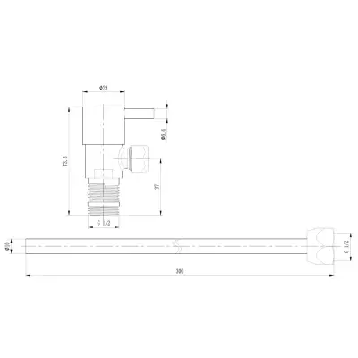 DutchLine - Luxe Fonteinkraan aansluitset (stopkraan) 1/2x3/8 - Mat wit - 2