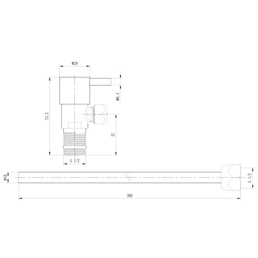 DutchLine - Luxe Fonteinkraan aansluitset (stopkraan) 1/2x3/8 - Mat wit - 2
