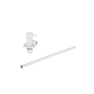 DutchLine - Luxe Fonteinkraan aansluitset (stopkraan) 1/2x3/8 - Mat wit - 1