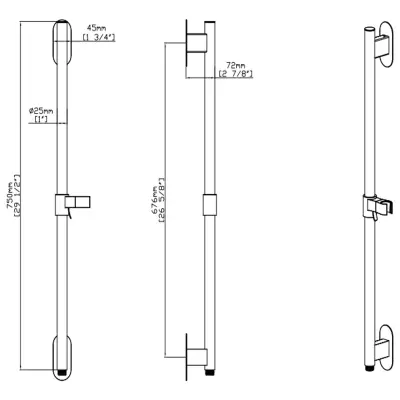 DutchLine - Luxe Glijstang Met Muuraansluiting Voor Inbouwkranen - Chroom - 2