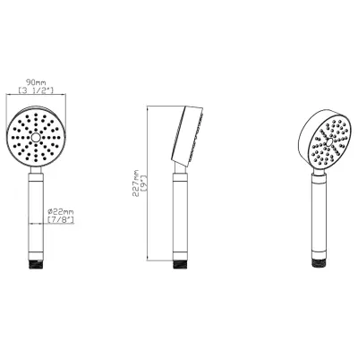 DutchLine - Luxe Handdouche - 90mm - Geborsteld messing - 2