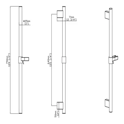 DutchLine - Luxe Losse Glijstang - Chroom - 2