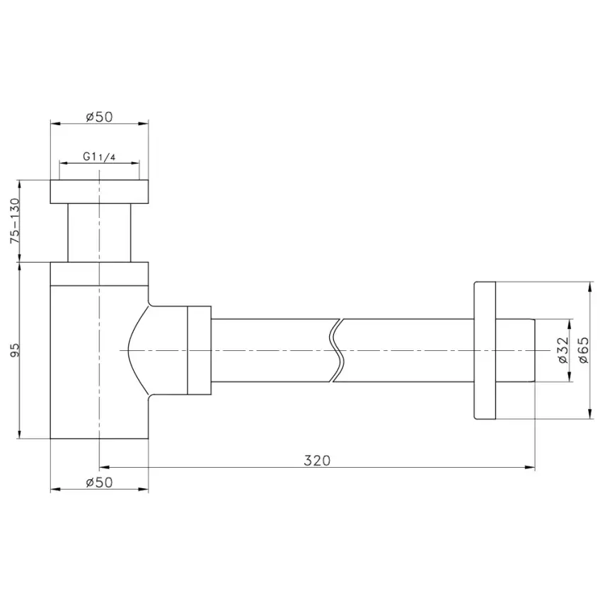 DutchLine - Luxe Sifon 5/4x32mm - Gunmetal - 2
