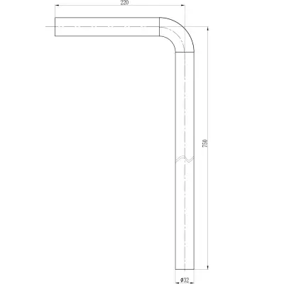 DutchLine - Luxe vloerbuis 32mm - Geborsteld staal - 2