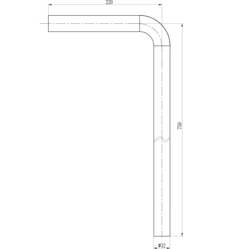 DutchLine - Luxe vloerbuis 32mm - Mat wit - 2