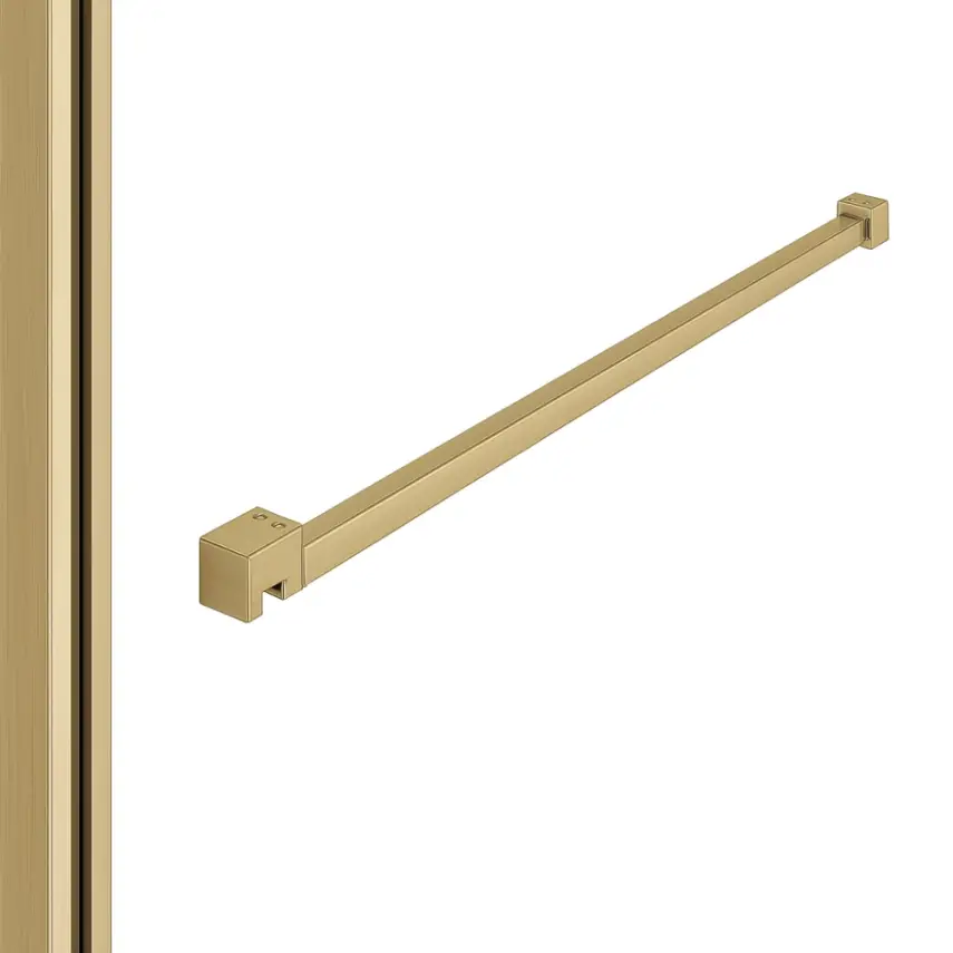 DutchLine - Profielset T.B.V. Slim Glasplaten - Muurprofiel 200cm - Stabilisatiestang 120cm - Geborsteld messing - 1