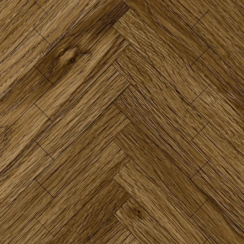 DutchLine - PVC Visgraat Met Ondervloer - Eiken Bruin - 1